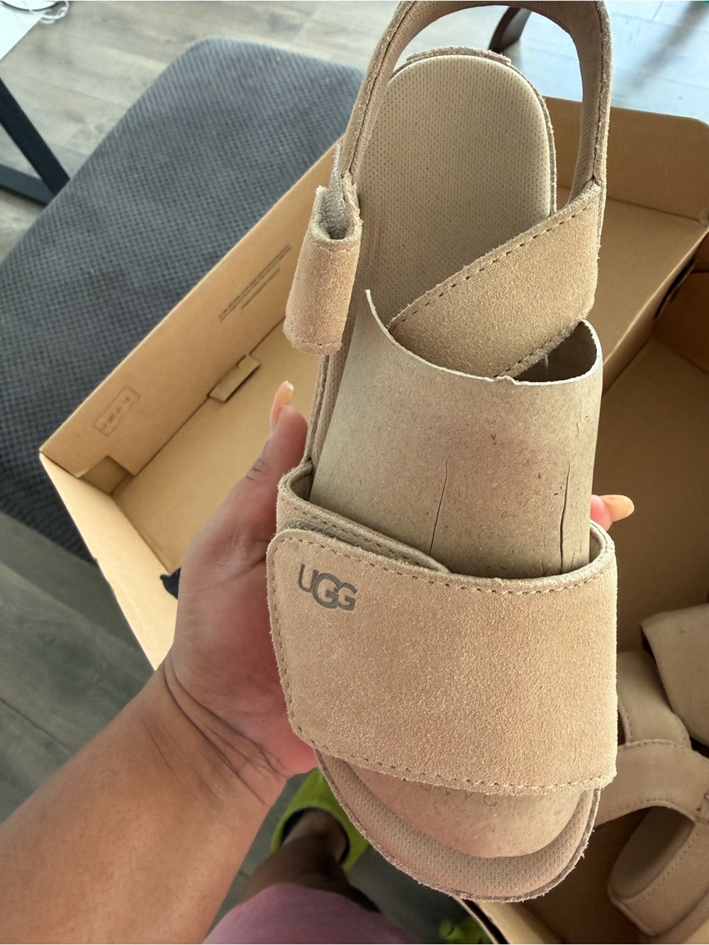 UGG Women's Tan Suede Slingback Sandals